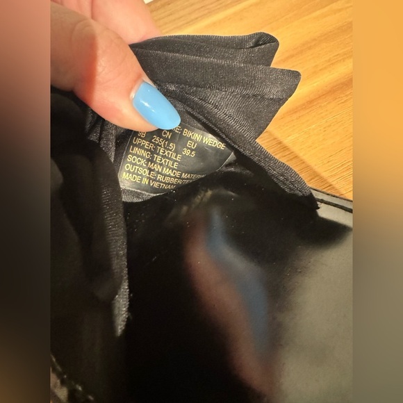 Kate Spade Bikini Platform Wedge Sandals Black Bow Size 9 EUC - Picture 11 of 11